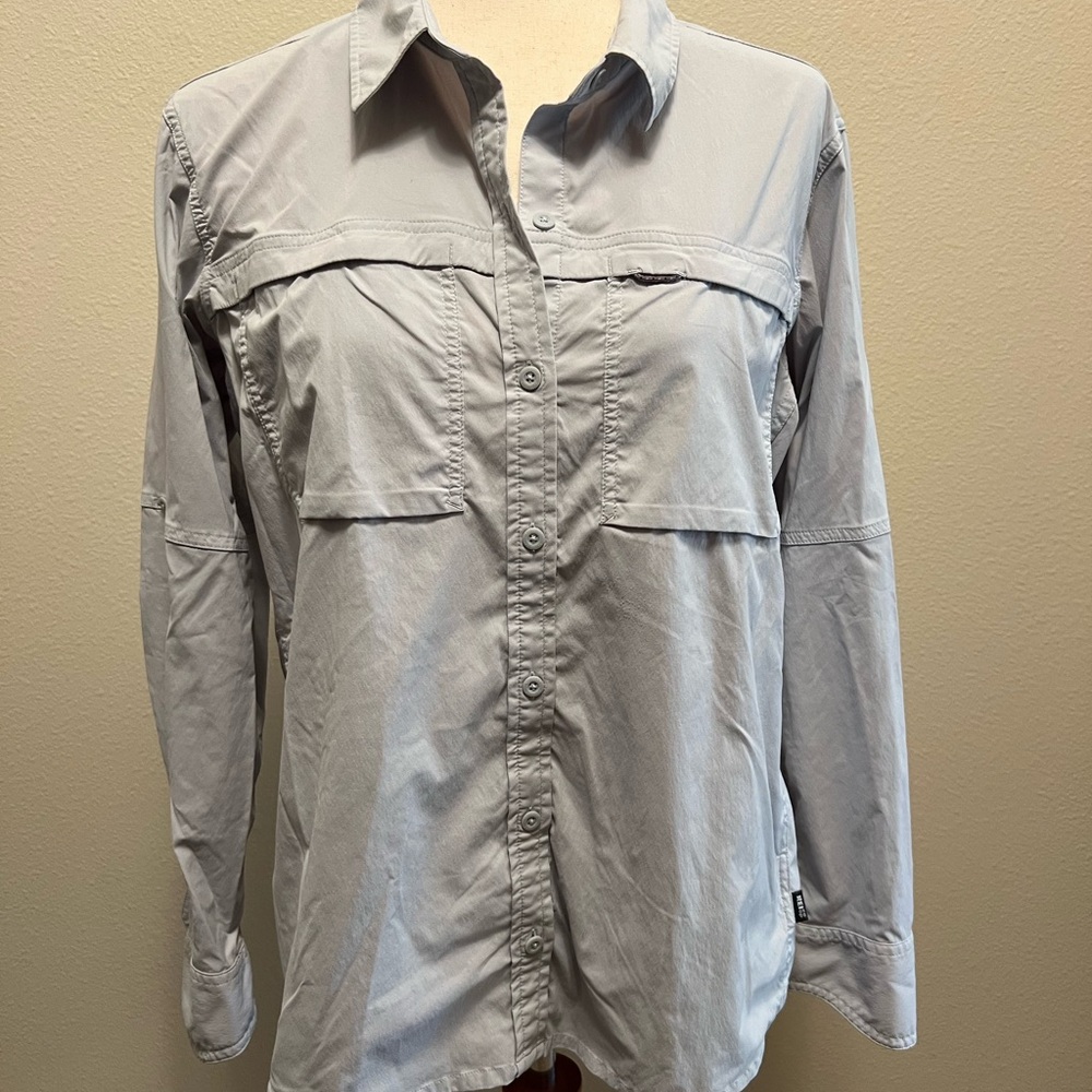 REI Women's Gray Button-Down Shirt